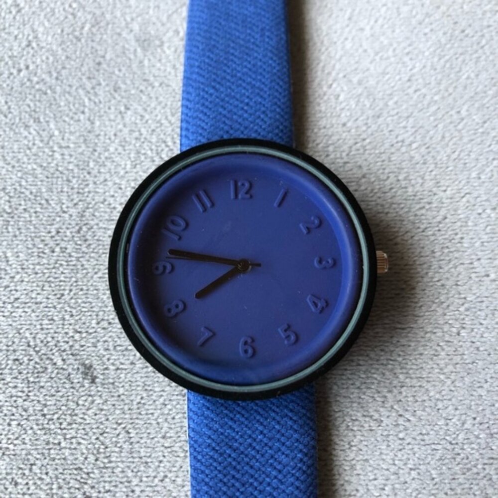 Minimalist Blue Watch with Black Accents ~ Brand New